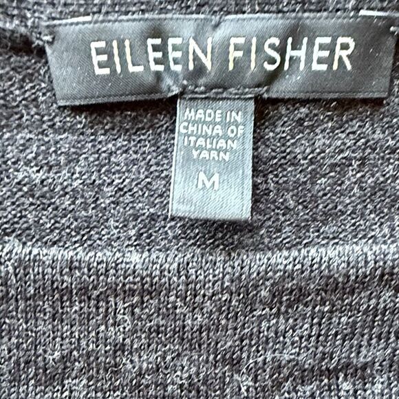 Eileen Fisher Black and Gray Striped Tee - Picture 3 of 3